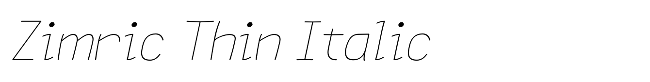 Zimric Thin Italic
